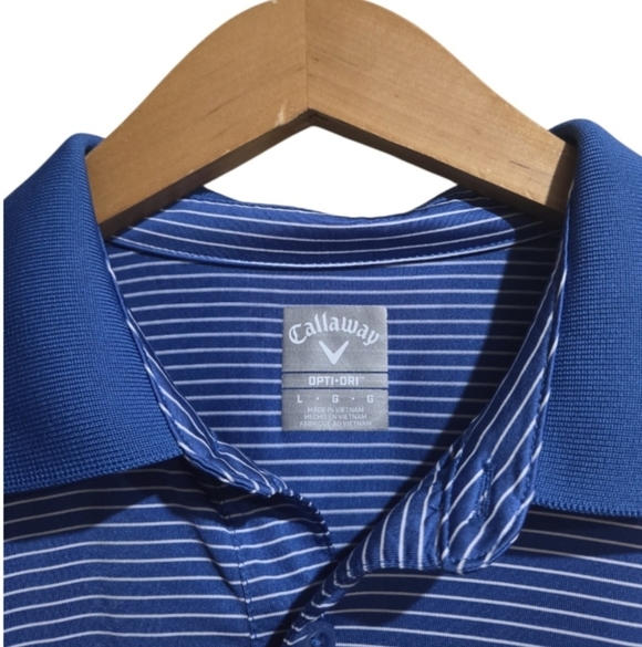 Callaway Men's Blue Striped Polo Shirt - Picture 3 of 5